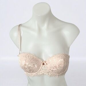 Marilyn Monroe Cream Lace Strapless Bra Contour Sz 36B